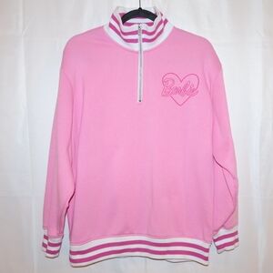 Pink Barbie Quarter-Zip Pullover Sweatshirt. Large. In Excellent Condition.